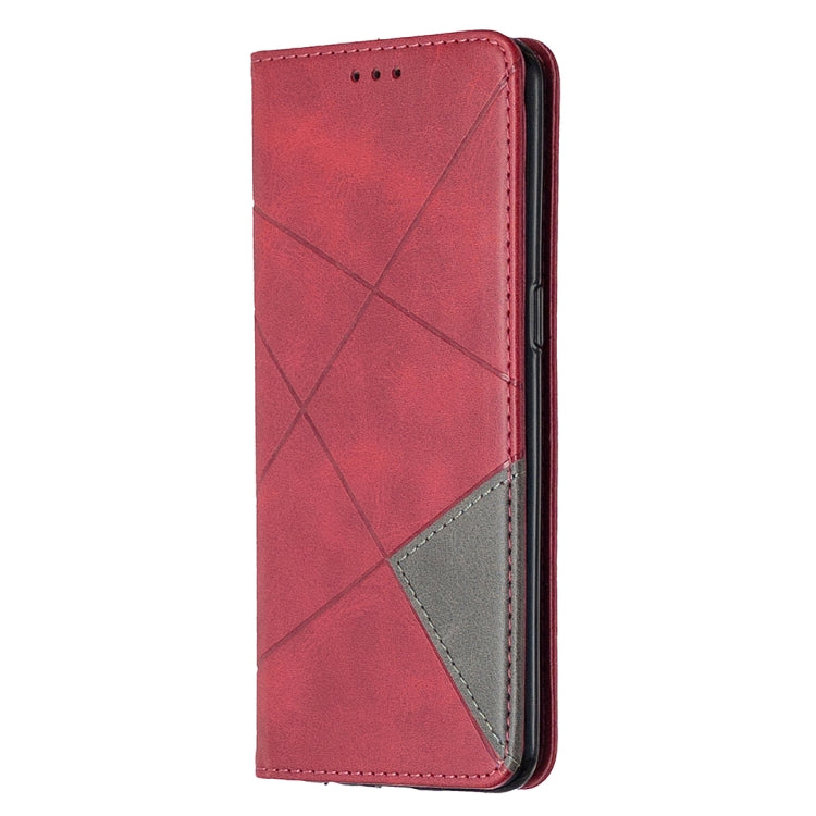 For OPPO Reno3 Pro Rhombus Texture Horizontal Flip Magnetic Leather Case with Holder & Card Slots