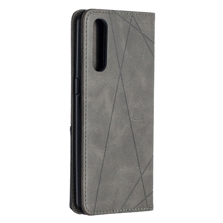 For OPPO Reno3 Pro Rhombus Texture Horizontal Flip Magnetic Leather Case with Holder & Card Slots