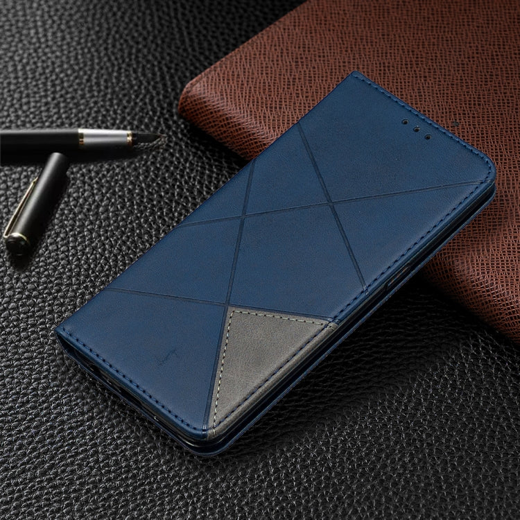 For OPPO Reno3 Pro Rhombus Texture Horizontal Flip Magnetic Leather Case with Holder & Card Slots