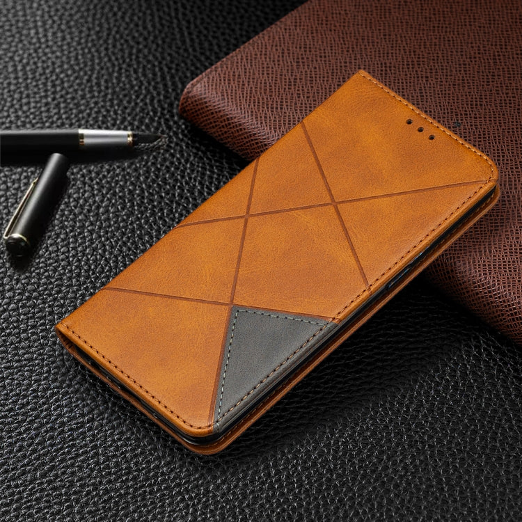 For OPPO Reno3 Pro Rhombus Texture Horizontal Flip Magnetic Leather Case with Holder & Card Slots
