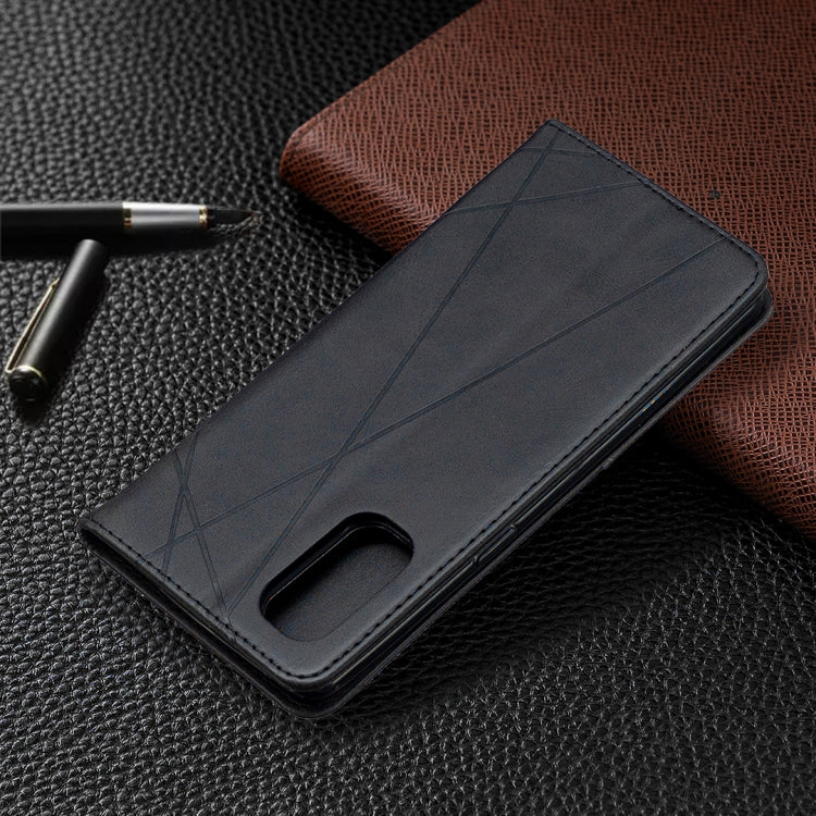 For OPPO Reno4 Pro 5G Rhombus Texture Horizontal Flip Magnetic Leather Case with Holder & Card Slots