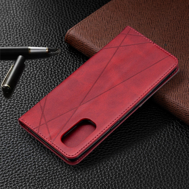 For OPPO Reno4 Pro 5G Rhombus Texture Horizontal Flip Magnetic Leather Case with Holder & Card Slots