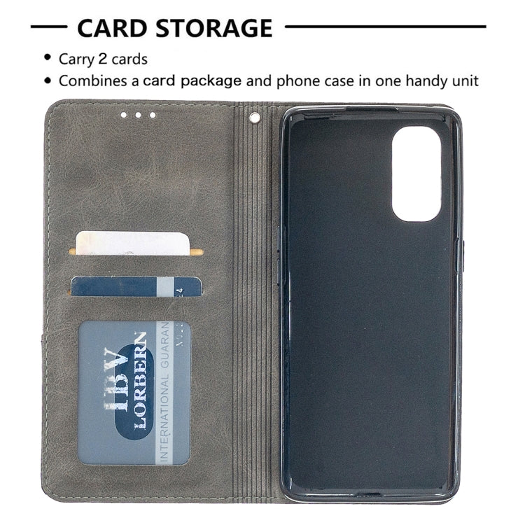 For OPPO Reno4 Pro 5G Rhombus Texture Horizontal Flip Magnetic Leather Case with Holder & Card Slots