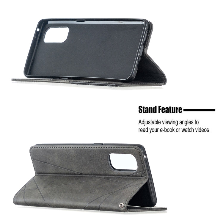 For OPPO Reno4 Pro 5G Rhombus Texture Horizontal Flip Magnetic Leather Case with Holder & Card Slots