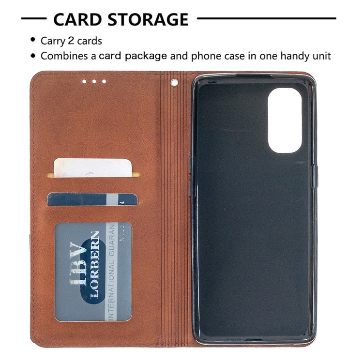 For OPPO Reno4 Pro 5G Rhombus Texture Horizontal Flip Magnetic Leather Case with Holder & Card Slots