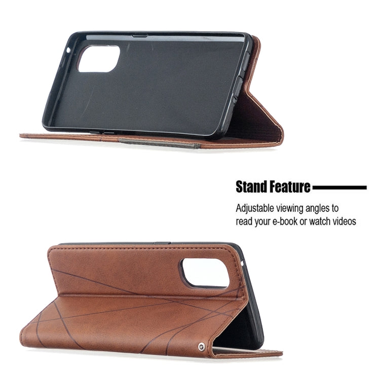 For OPPO Reno4 Pro 5G Rhombus Texture Horizontal Flip Magnetic Leather Case with Holder & Card Slots