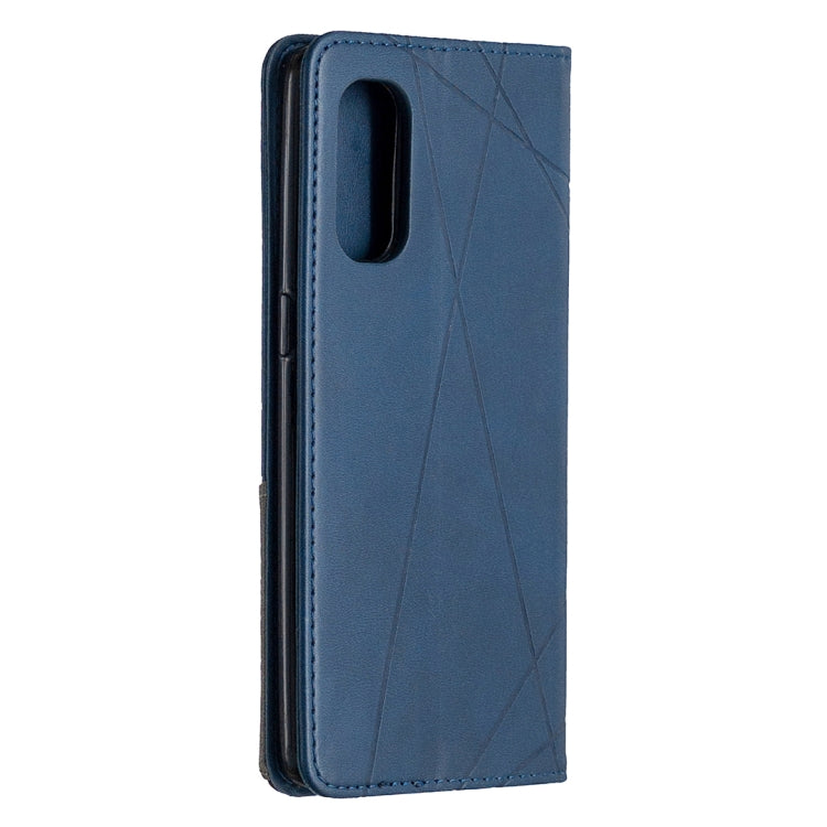 For OPPO Reno4 Pro 5G Rhombus Texture Horizontal Flip Magnetic Leather Case with Holder & Card Slots