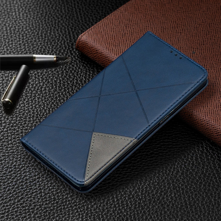 For OPPO Reno4 Pro 5G Rhombus Texture Horizontal Flip Magnetic Leather Case with Holder & Card Slots