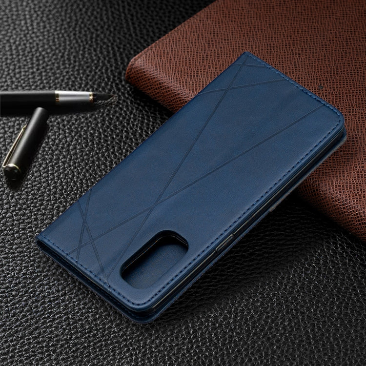 For OPPO Reno4 Pro 5G Rhombus Texture Horizontal Flip Magnetic Leather Case with Holder & Card Slots