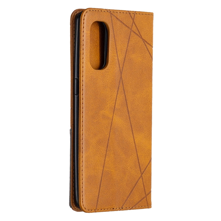For OPPO Reno4 Pro 5G Rhombus Texture Horizontal Flip Magnetic Leather Case with Holder & Card Slots