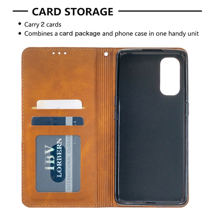 For OPPO Reno4 Pro 5G Rhombus Texture Horizontal Flip Magnetic Leather Case with Holder & Card Slots