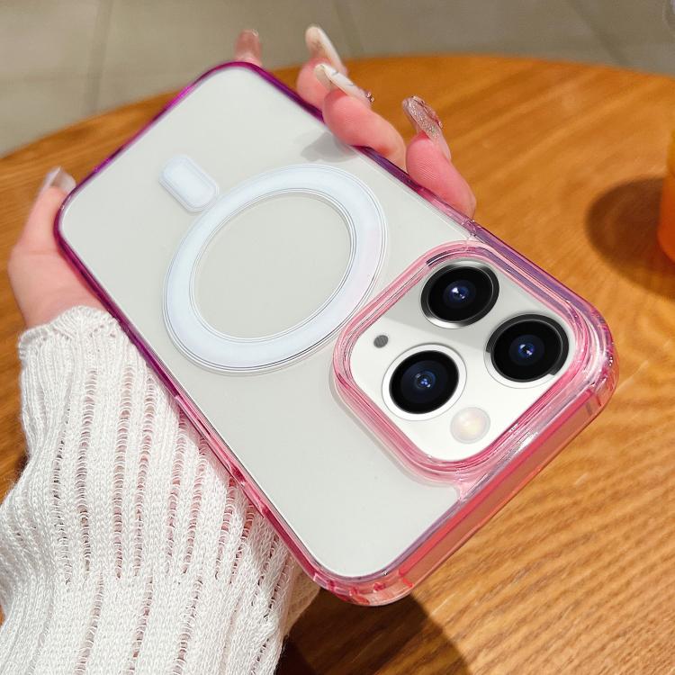 For iPhone 11 Pro Max Contrast Color Gradient Transparent MagSafe Phone Case