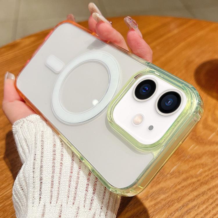 For iPhone 12 / 12 Pro Contrast Color Gradient Transparent MagSafe Phone Case