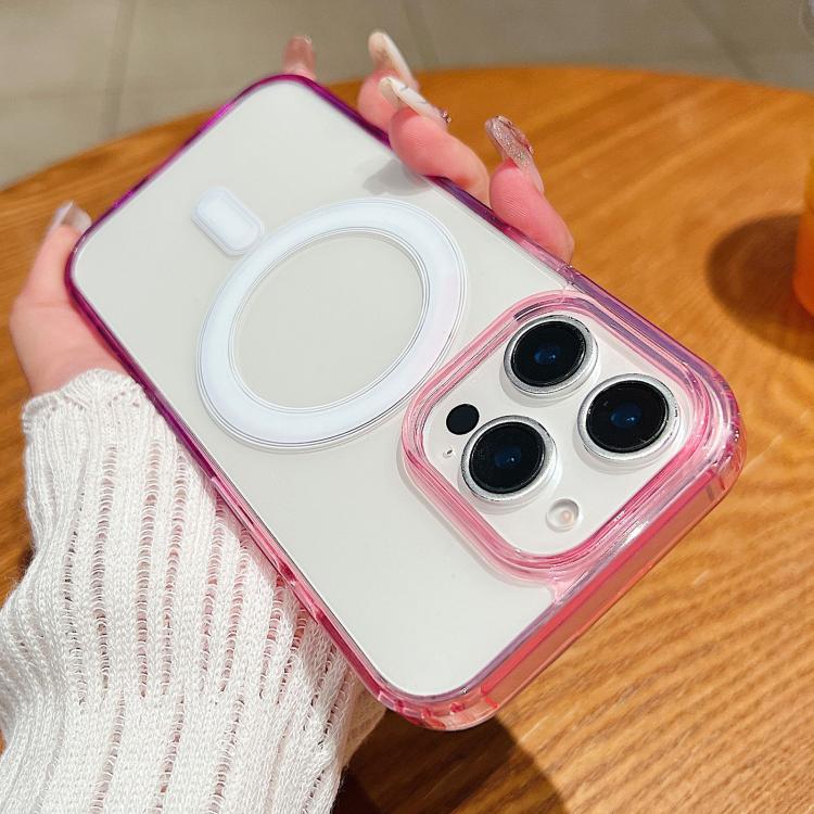 For iPhone 14 Pro Contrast Color Gradient Transparent MagSafe Phone Case