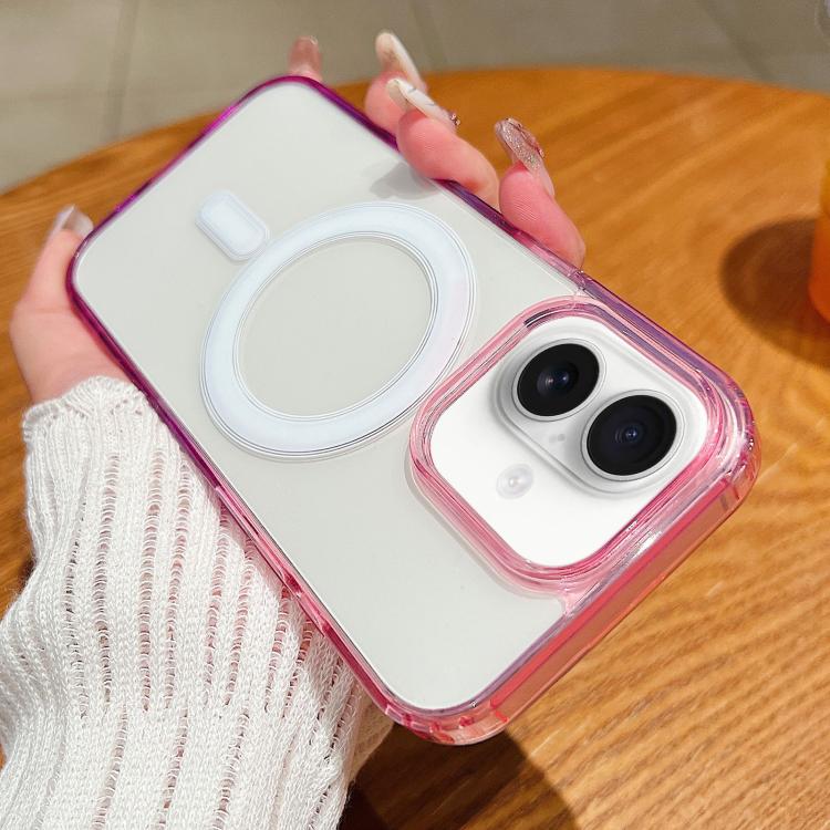 For iPhone 17 Contrast Color Gradient Transparent MagSafe Phone Case