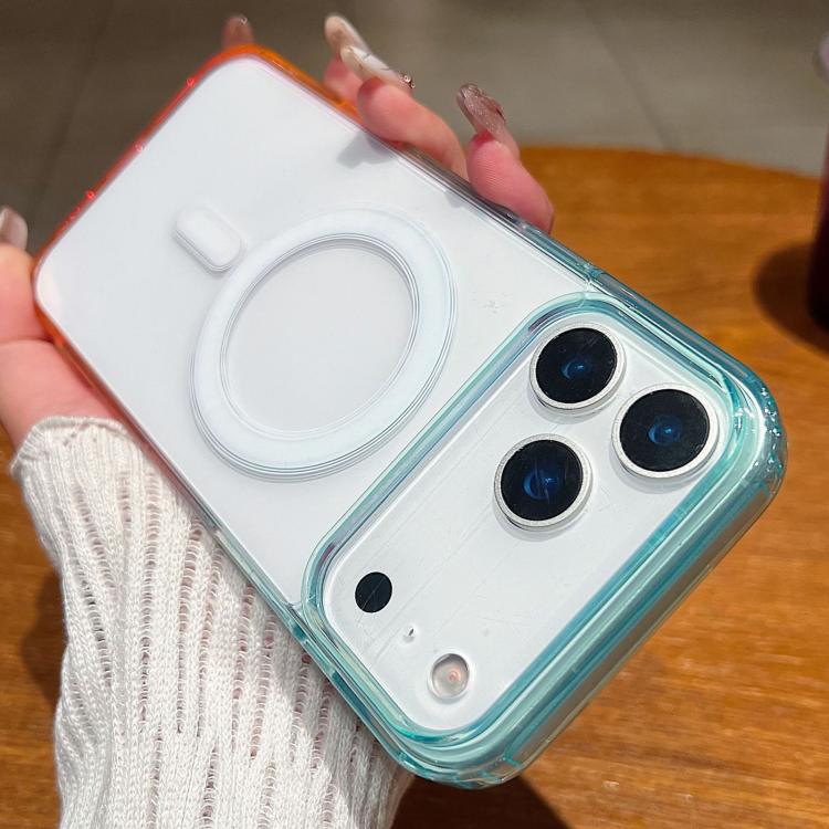 For iPhone 17 Pro Contrast Color Gradient Transparent MagSafe Phone Case