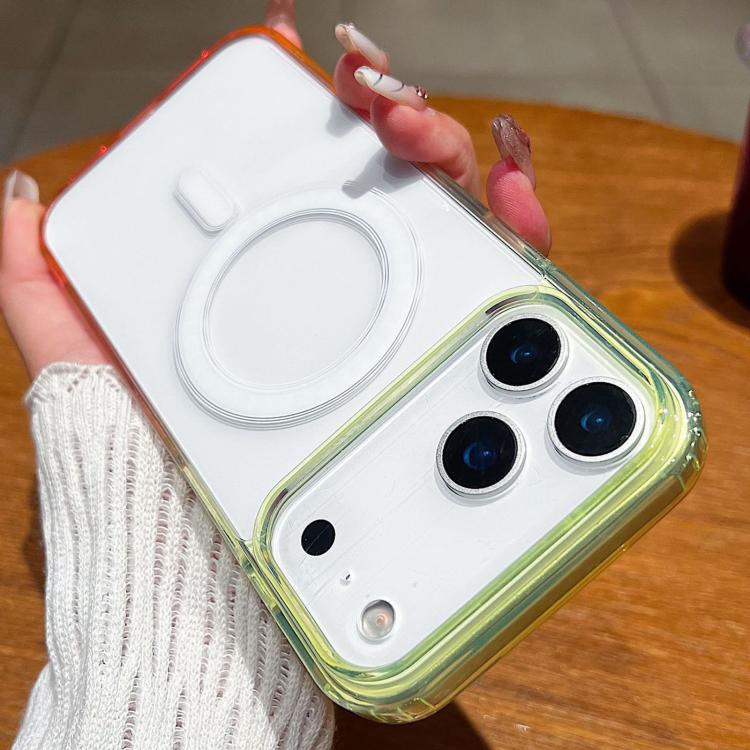 For iPhone 17 Pro Contrast Color Gradient Transparent MagSafe Phone Case