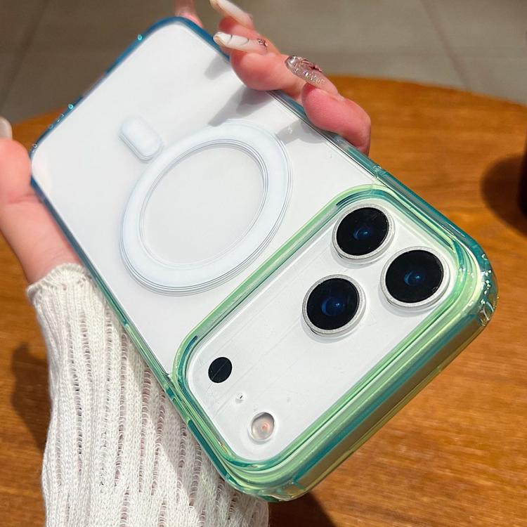 For iPhone 17 Pro Contrast Color Gradient Transparent MagSafe Phone Case