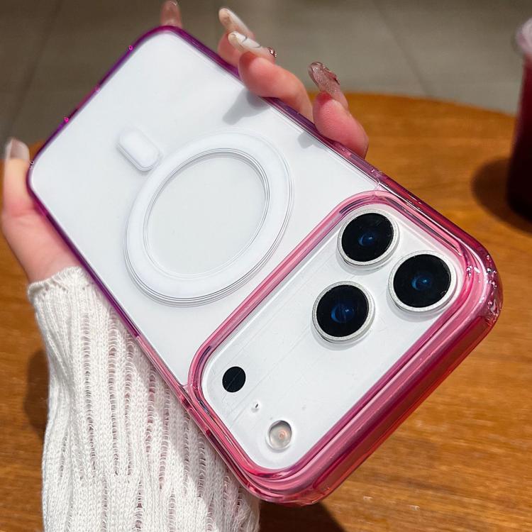 For iPhone 17 Pro Contrast Color Gradient Transparent MagSafe Phone Case