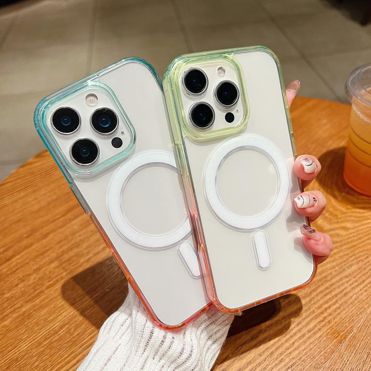 For iPhone 16 Pro Max Contrast Color Gradient Transparent MagSafe Phone Case