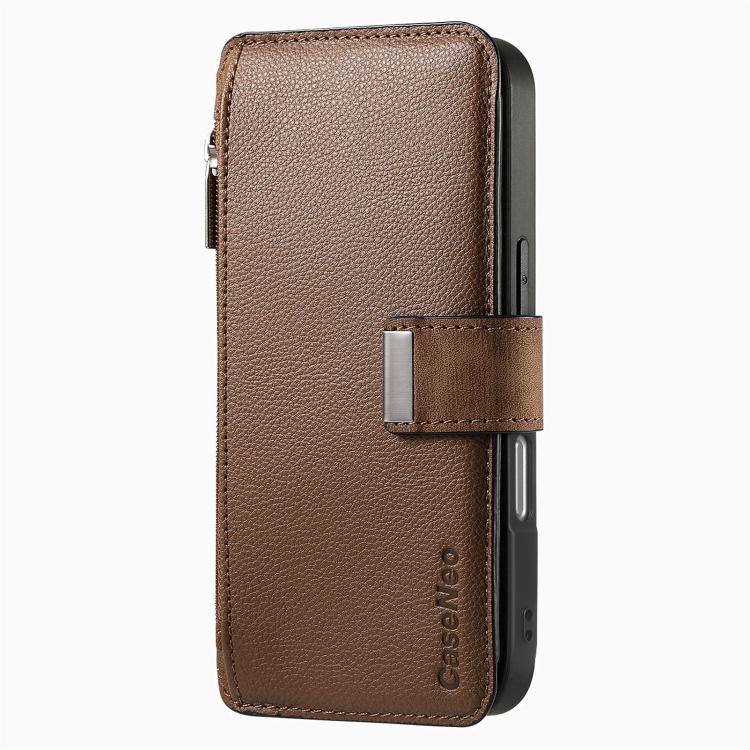 For iPhone 16 Pro Max CaseNeo MagSafe RFID Anti-theft Zipper Wallet Retro Leather Phone Case