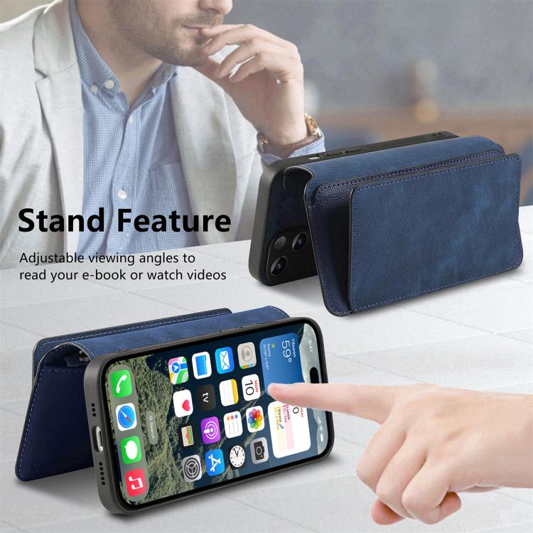 For iPhone 16 Pro Max CaseNeo MagSafe RFID Anti-theft Zipper Wallet Retro Leather Phone Case