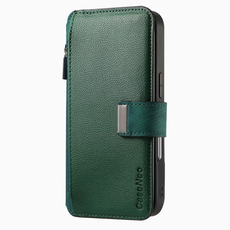 For iPhone 16 Pro Max CaseNeo MagSafe RFID Anti-theft Zipper Wallet Retro Leather Phone Case