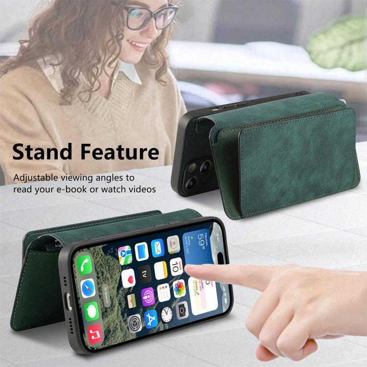 For iPhone 16 Pro Max CaseNeo MagSafe RFID Anti-theft Zipper Wallet Retro Leather Phone Case