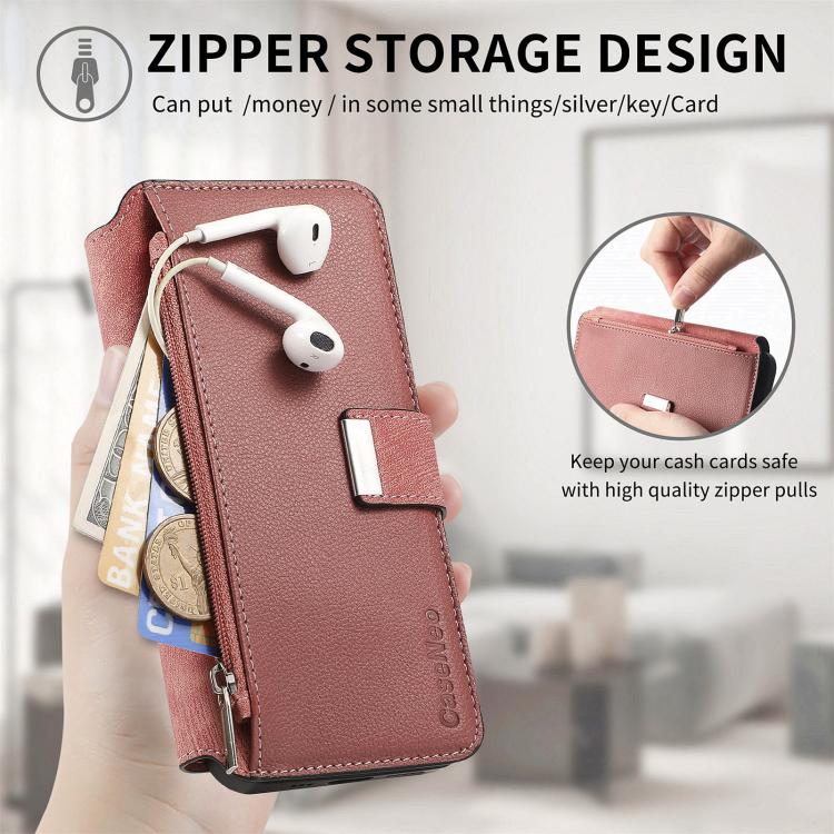 For iPhone 16 Pro Max CaseNeo MagSafe RFID Anti-theft Zipper Wallet Retro Leather Phone Case