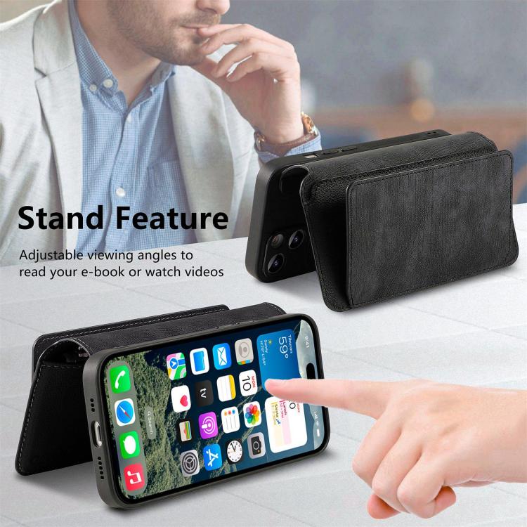 For iPhone 15 Pro Max CaseNeo MagSafe RFID Anti-theft Zipper Wallet Retro Leather Phone Case