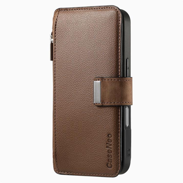 For iPhone 15 Pro Max CaseNeo MagSafe RFID Anti-theft Zipper Wallet Retro Leather Phone Case