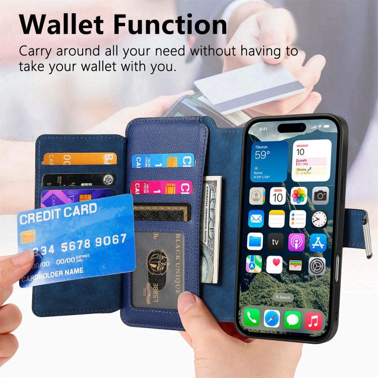 For iPhone 15 Pro Max CaseNeo MagSafe RFID Anti-theft Zipper Wallet Retro Leather Phone Case