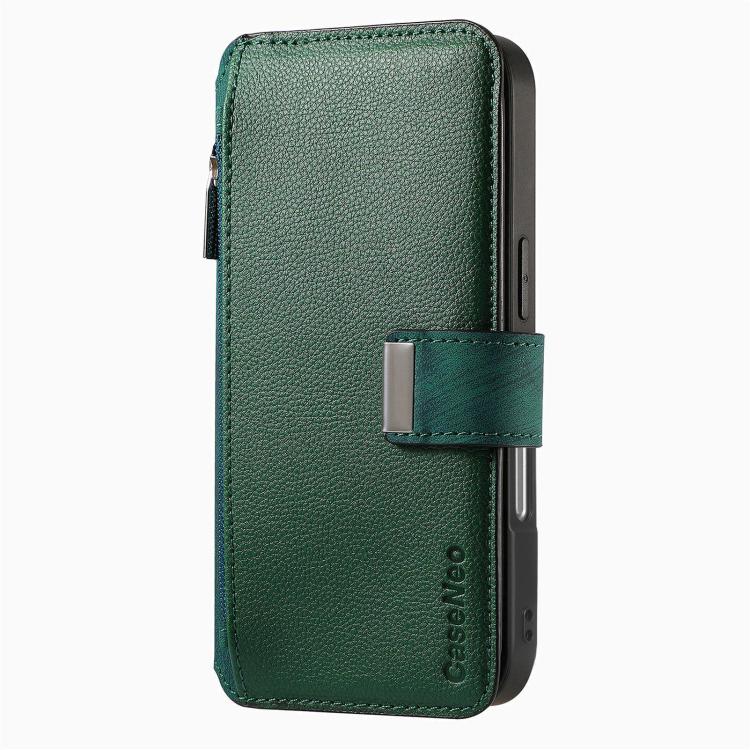 For iPhone 15 Pro CaseNeo MagSafe RFID Anti-theft Zipper Wallet Retro Leather Phone Case