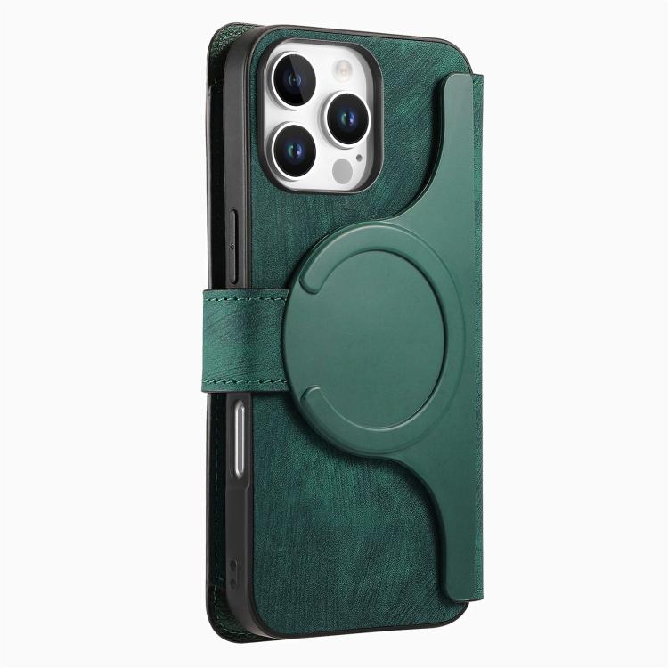 For iPhone 15 Pro CaseNeo MagSafe RFID Anti-theft Zipper Wallet Retro Leather Phone Case