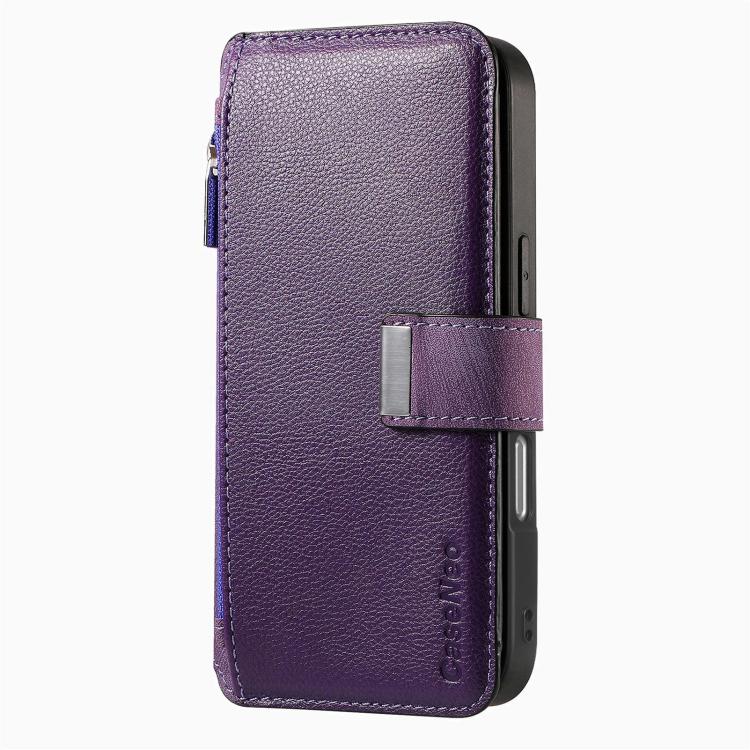 For iPhone 15 Pro CaseNeo MagSafe RFID Anti-theft Zipper Wallet Retro Leather Phone Case