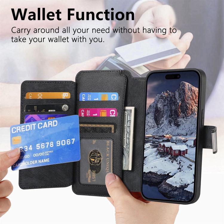 For iPhone 15 Plus CaseNeo MagSafe RFID Anti-theft Zipper Wallet Retro Leather Phone Case