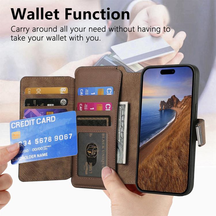 For iPhone 15 Plus CaseNeo MagSafe RFID Anti-theft Zipper Wallet Retro Leather Phone Case