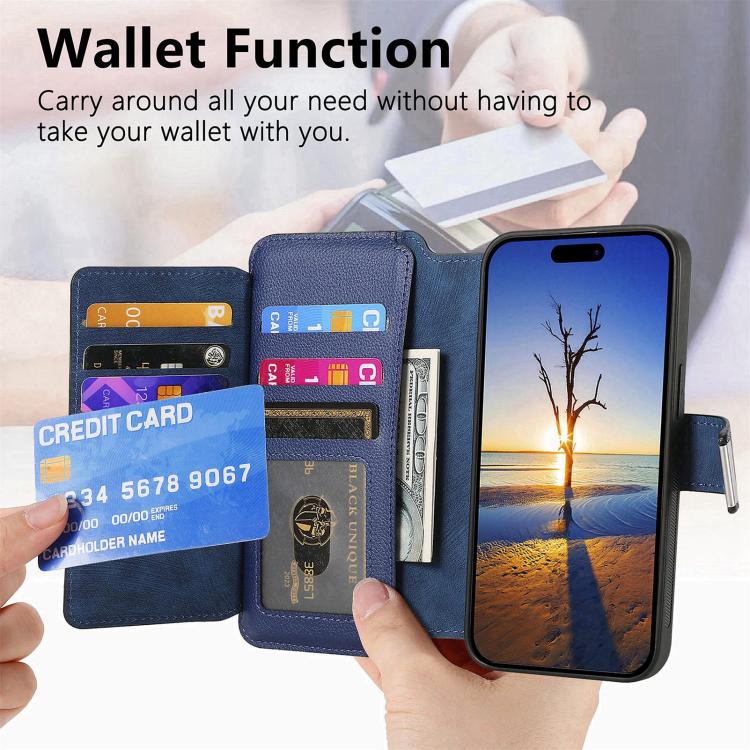 For iPhone 15 Plus CaseNeo MagSafe RFID Anti-theft Zipper Wallet Retro Leather Phone Case