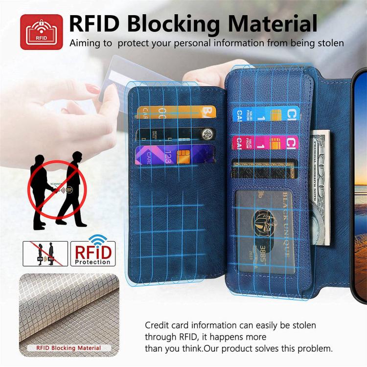 For iPhone 15 Plus CaseNeo MagSafe RFID Anti-theft Zipper Wallet Retro Leather Phone Case