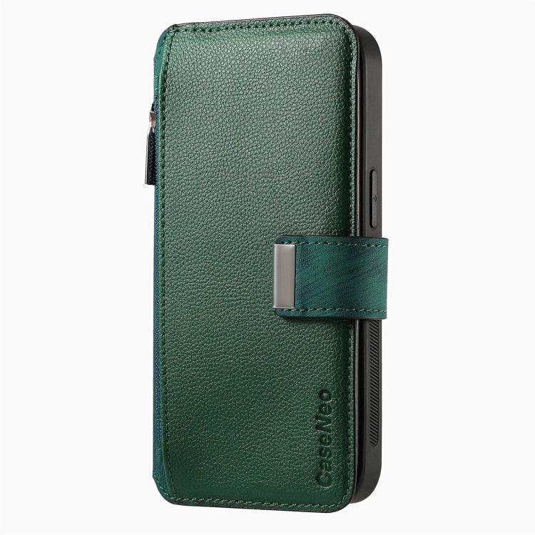 For iPhone 15 Plus CaseNeo MagSafe RFID Anti-theft Zipper Wallet Retro Leather Phone Case