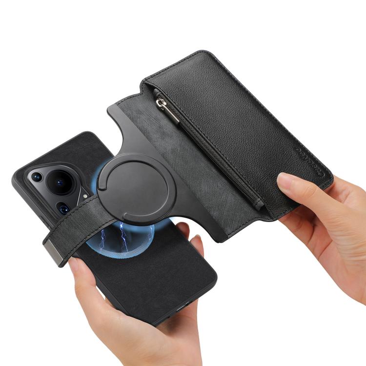 For Huawei Pura 70 Ultra CaseNeo MagSafe RFID Anti-theft Zipper Wallet Retro Leather Phone Case