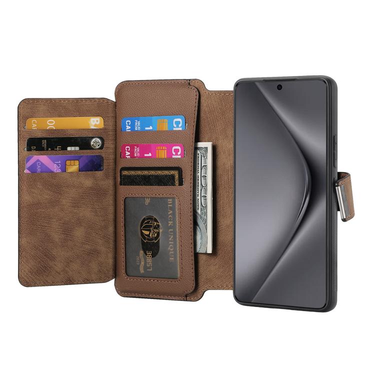 For Huawei Pura 70 Ultra CaseNeo MagSafe RFID Anti-theft Zipper Wallet Retro Leather Phone Case