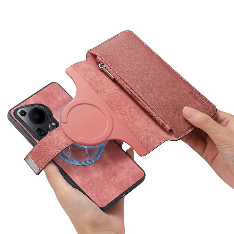 For Huawei Pura 70 Ultra CaseNeo MagSafe RFID Anti-theft Zipper Wallet Retro Leather Phone Case