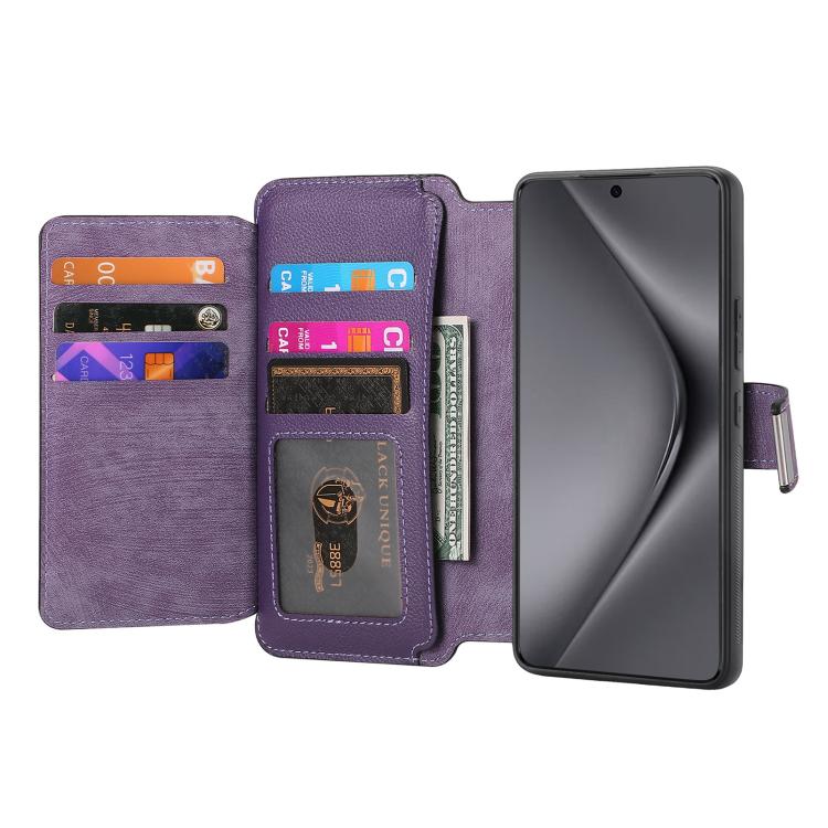 For Huawei Pura 70 Ultra CaseNeo MagSafe RFID Anti-theft Zipper Wallet Retro Leather Phone Case