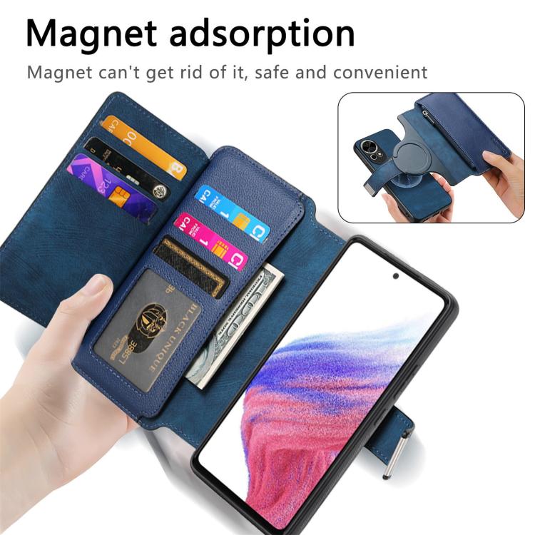 For Huawei nova 13 / 12 CaseNeo MagSafe RFID Anti-theft Zipper Wallet Retro Leather Phone Case