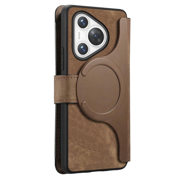 For Huawei Pura 70 CaseNeo MagSafe RFID Anti-theft Zipper Wallet Retro Leather Phone Case