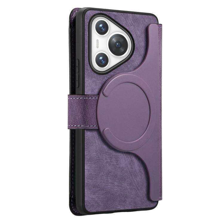 For Huawei Pura 70 CaseNeo MagSafe RFID Anti-theft Zipper Wallet Retro Leather Phone Case