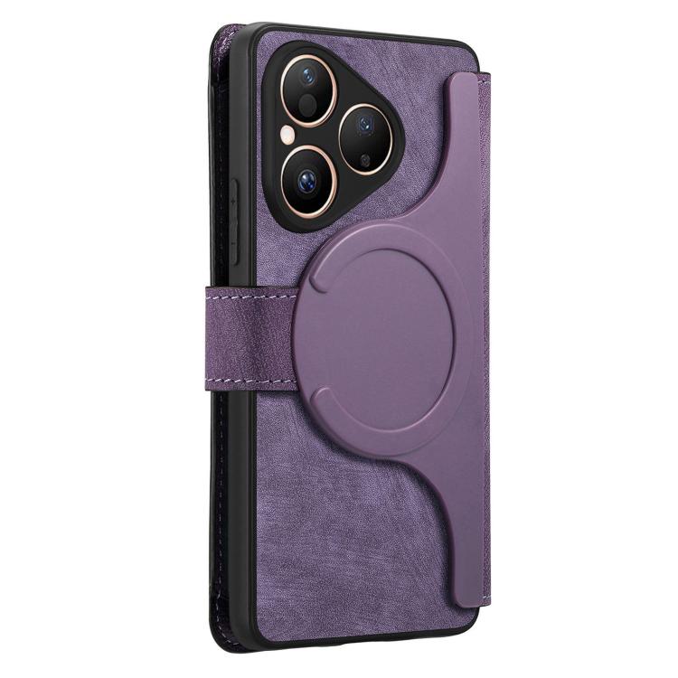 For Huawei Pura 80 5G CaseNeo MagSafe RFID Anti-theft Zipper Wallet Retro Leather Phone Case