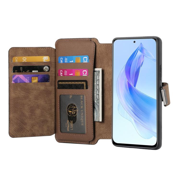 For Honor 90 Lite CaseNeo MagSafe RFID Anti-theft Zipper Wallet Retro Leather Phone Case