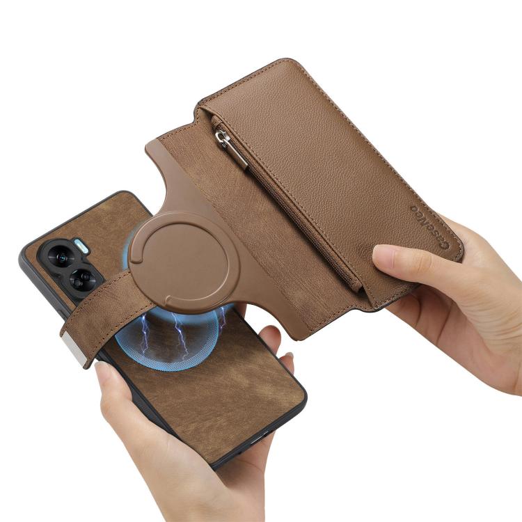 For Honor 90 Lite CaseNeo MagSafe RFID Anti-theft Zipper Wallet Retro Leather Phone Case
